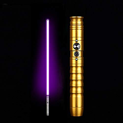 gengyouyuan Efecto de sonido luminoso sable de luz de los niños juguetes espada cumpleaños accesorios GoldenHandle-PurpleLight