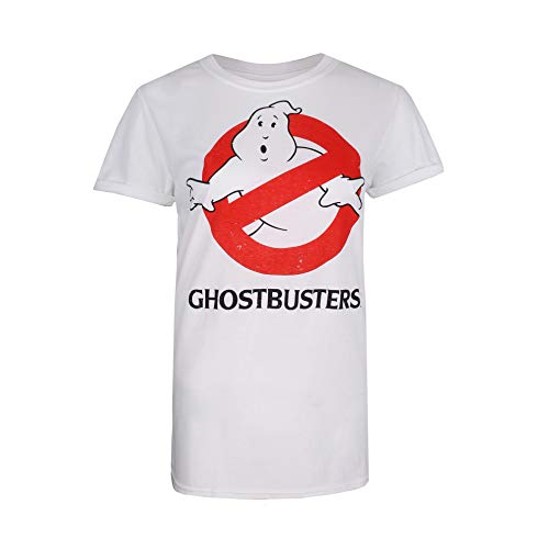 Ghostbusters Logo Camiseta, Blanco (White White), 42 (Talla del Fabricante: Large) para Mujer