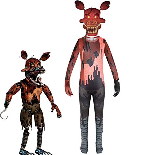Godmoy Disfraces de Cosplay de Nightmare Foxy Five Nights at Freddy'S Disfraz FNAF Disfraz de Halloween Mono para niñas niños