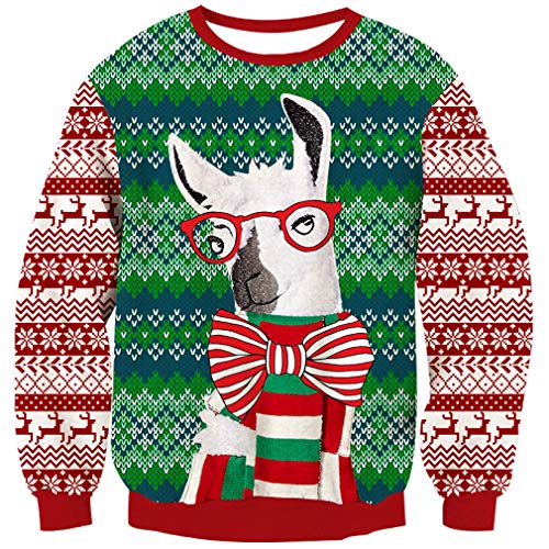 Goodstoworld Ugly Christmas Sweater Woman Men Elf Funny Unisex Xmas Jumper Jersey Navideño Feo Novedad Motivos Ropa Navidad