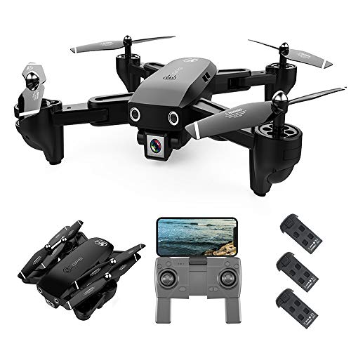 GoolRC CSJ S166GPS Drone con cámara 1080P Sígueme Regreso automático a casa WiFi FPV Fotos en Video en Vivo RC Quadcopter para Adultos con 3 baterías