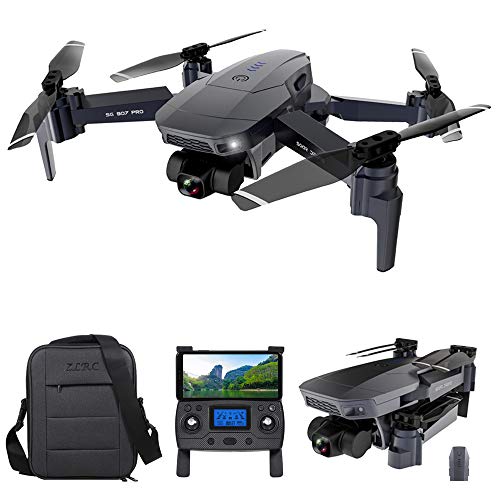 GoolRC SG907 Pro GPS RC Drone con Cámara 4K 2 Ejes Gimbal 5G WiFi FPV Posicionamiento de Flujo óptico Quadcopter Punto de Interés Waypoint Vuelo 800m Distancia de Control con Bolsas 1 Batería