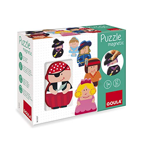Goula- Puzzle personajes magnéticos - Puzzle de madera a partir de 1 año
