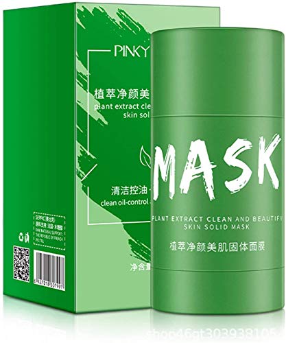 Green Tea Purifying Clay Stick Mask, Oil Control Anti-acne Eggplant Solid Fine, Moisturizing and Hydrating, Enhances skin moisture and elastic, Cleans and moisturizes at the same time.