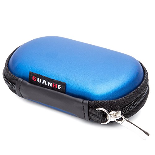 GUANHE Organizador Portátil para Accesorios Electrónicos Mini Funda Impermeabile de Accesorios Digitales para Cables USB Auriculares Caja Bolsa con Cremallera de viajes (105*65*33mm), Azul