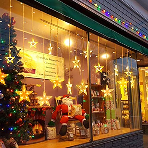 Guirnaldas Luminosas Estrellas Cortina Luces, 138 Leds Telones de Hogar, Led Cortina Cadena Luces Con Control Remoto Para El Balcón, Ventana, Pared, Escaparate, Boda, Fiesta, Blanco Cálido Guirnaldas Luminosas Estrellas Cortina Luces, 138 Leds Telones de Hogar, Led Cortina Cadena Luces Con Control Remoto Para El Balcón, Ventana, Pared, Escaparate, Boda, Fiesta, Blanco Cálido