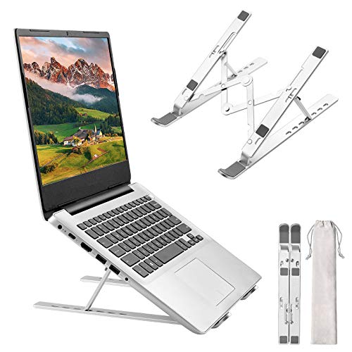 GuKKK Soporte Portatil Mesa, Laptop Stand 7 Ángulos Ajustables, Aluminio Soporte Ordenador Ventilado Plegable, para Macbook, DELL, HP, Lenovo, PC y Otros 10-15.6”
