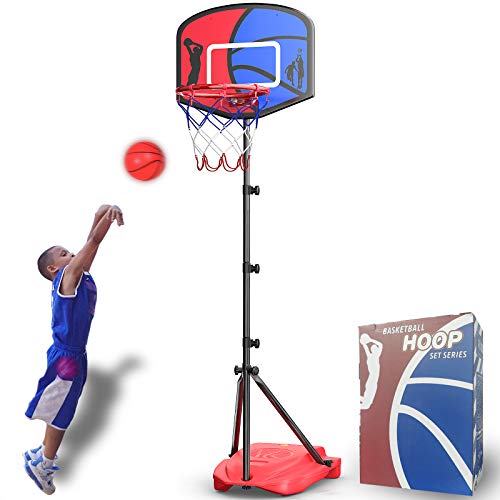 HAHAKEE Juego de aro de Baloncesto para niños, Juego de Baloncesto portátil Ajustable, Soporte de Baloncesto para niños Juego Deportivo Juego de Red, Pelota, Bomba de Aire HAHAKEE Juego de aro de Baloncesto para niños, Juego de Baloncesto portátil Ajustable, Soporte de Baloncesto para niños Juego Deportivo Juego de Red, Pelota, Bomba de Aire