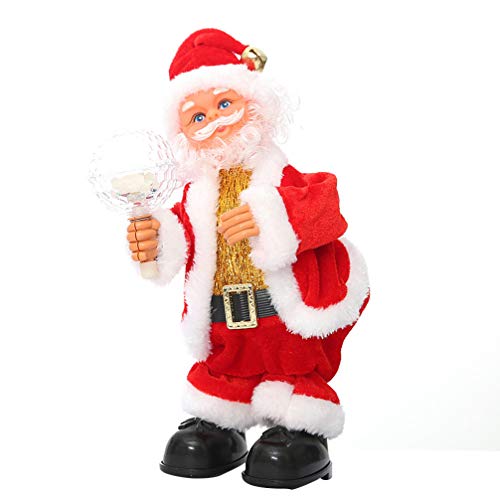 Hakka Juguete Eléctrico de Santa Claus Navidad Musical Sacudiendo Las Caderas Cantando Bailando Santa Claus Juguetes con Luces Muñecas Eléctricas de Navidad para Niños
