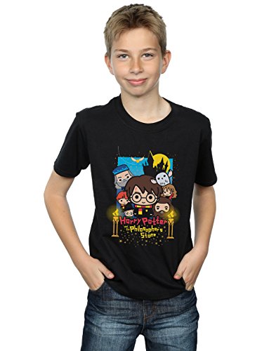 HARRY POTTER niños Philosopher's Stone Junior Camiseta 9-11 Years Negro