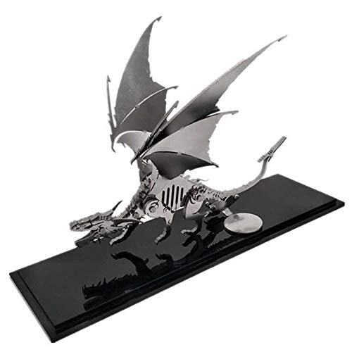 HENGGE Puzzle de Metal - Dragon de Acero Inoxidable Kits de Metal 3D, Puzzle para niños Modelo Montaje, Creativo cumpleaños decoración de Recogida de Juguetes