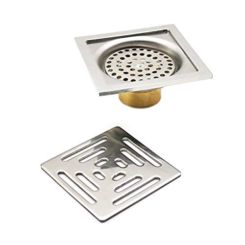 Her Kindness Drenaje de Ducha Cuadrado de Acero Inoxidable,100 mm x 100 mm Anti-Olor Piso Desagüe con Filtro extraíble,para Baño, Inodoro, Lavandería, Jardín y Cocina Her Kindness Drenaje de Ducha Cuadrado de Acero Inoxidable,100 mm x 100 mm Anti-Olor Piso Desagüe con Filtro extraíble,para Baño, Inodoro, Lavandería, Jardín y Cocina