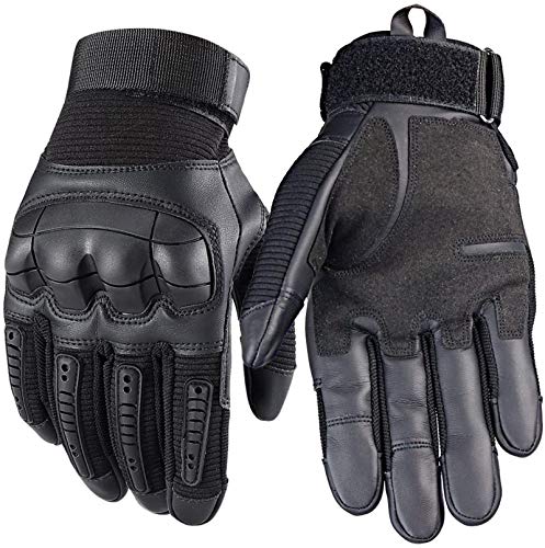 HHYSPA Guantes tácticos: Guantes de nudillo Duro de Dedo Completo y Medio Dedo indestructibles para Caza, Tiro, Motocicleta, Ciclismo, Senderismo L