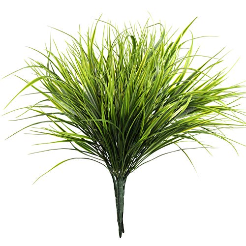 Hierba Verde de Trigo Artificial (6 Piezas) - 37cm Planta Artificial - Plantas Falsas Plástico Arbusto, Helecho, Follaje para Exteriores, Interiores, Hogar, Jardín, Maceta, Oficina, Decoración Boda