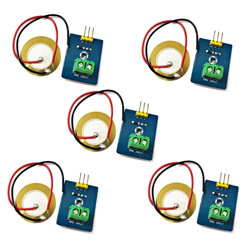 HiLetgo 5pcs Piezoelectric Sensor Analog Ceramic Vibration Sensor Module Piezoelectricity Piezoelectric Electronic Building Blocks for Arduino DIY Kit