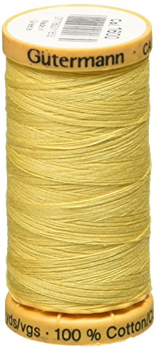 Hilo de algodón natural Gutermann 273 yardas, amarillo, acrílico, multicolor, 2,79 x 5,58 x 2,79 cm