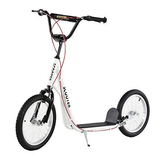 HOMCOM Scooter Patinete para Niños Mayores de 5 Años con Manillar Ajustable en Altura 2 Neumáticos de Caucho Inflable con Doble Freno Carga 100 kg 139x58x90-96 cm Blanco HOMCOM Scooter Patinete para Niños Mayores de 5 Años con Manillar Ajustable en Altura 2 Neumáticos de Caucho Inflable con Doble Freno Carga 100 kg 139x58x90-96 cm Blanco