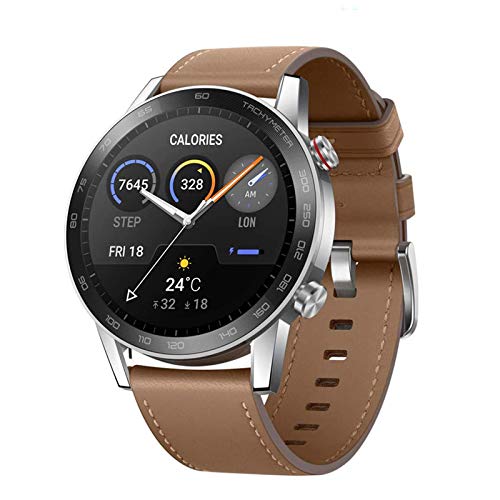 HONOR Smartwatch Magic Watch 2, 46mm Reloj Inteligente con Pulsómetro, hasta 14 días de Batería, 5ATM Waterproof, Pantalla Táctil Amoled de 1.39", GPS, 15 Modos Deportivos, Llamadas Bluetooth, Marrón