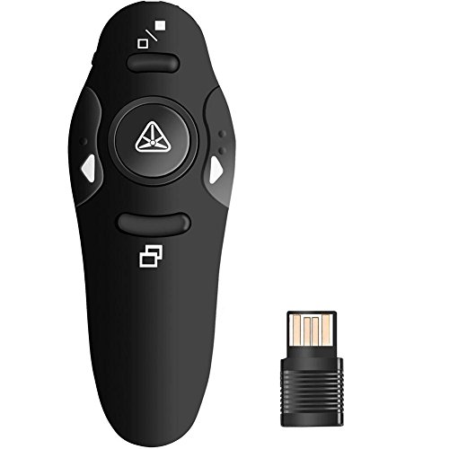househome Presentador inalámbrico, 2.4GHz Bluetooth USB Presenter PowerPoint Puntero Clicker Control Remoto Laser Pointer
