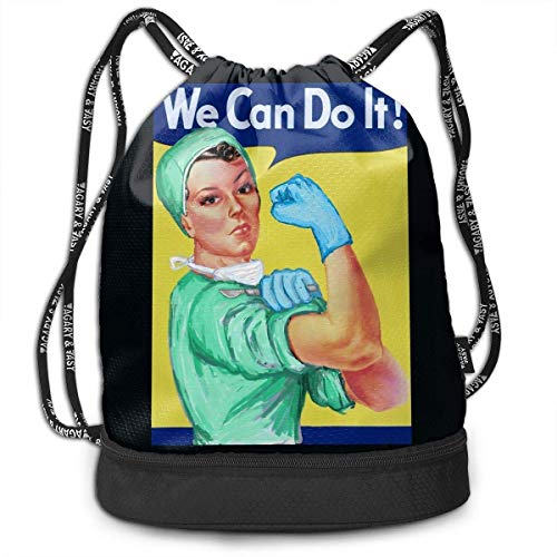 IUBBKI Mochila lateral negra Mochilas informales Rosie 1 Tattoo Doctor Nurse Medicine Cool Feminist Bundle Backpack