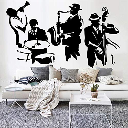 Jazz etiqueta de la pared saxofón instrumento reproductor de música vinilo arte de la pared decoración