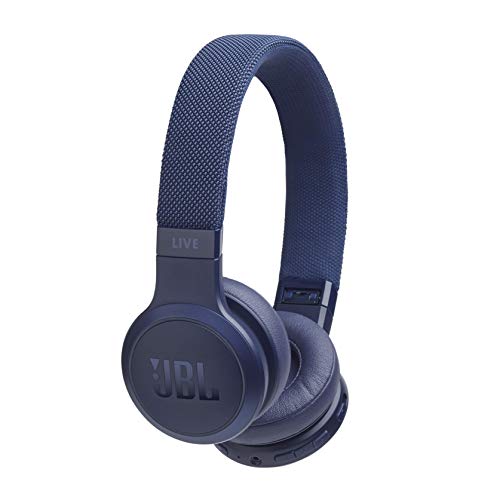 JBL LIVE 400BT - Auriculares Inalámbricos con Bluetooth, asistente de voz integrado, calidad de sonido JBL con Tecnologías TalkThru y AmbientAware, hasta 30h de música, azul