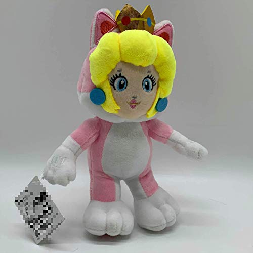 JMHomeDecor Super Mario Cat Princess Peach Peluche De Peluche De Peluche Muñeco De Peluche 8.5 \