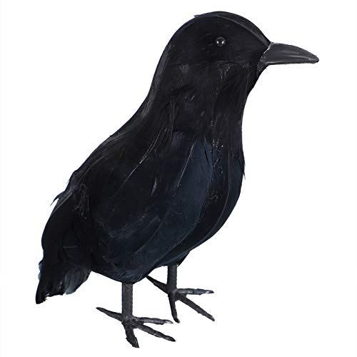 jojofuny 2 Piezas Realistas Crow Pluma Crow Prop Cuervos Figuras Modelo de Pájaros Decoraciones de Fiesta