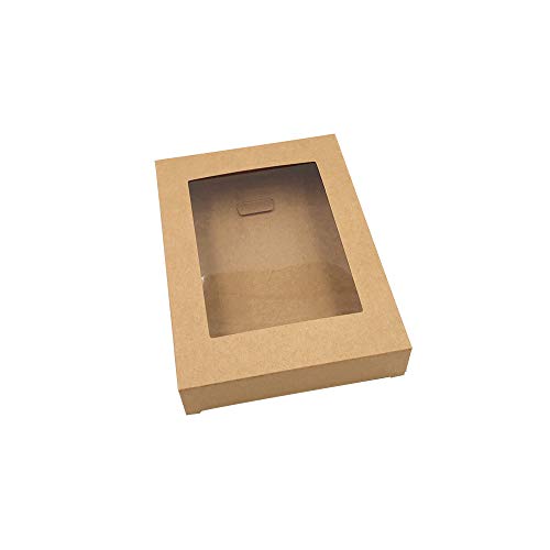 Jroyseter Ventana de PVC de Papel Kraft de Embalaje Presente Caja Decorativa del Papel de Regalo Cajas para Restaurantes y Catering Partes (Color-C)