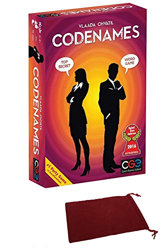 Juego de Mesa Codenames, Nombres de código, Juego de Mesa cooperativo de espía para Adultos, Familiares, Amigos, Fiestas, código Secreto, Juego con Bolsa de cordón Chessex