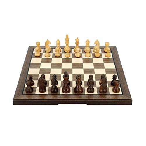 Juegos de mesa Conjunto de ajedrez hecho a mano de madera maciza Juego profesional plegable para regalos para niños y adultos juego de ajedrez ( Color : Wood color , tamaño : 40x40cm/15.7x15.7 inch )