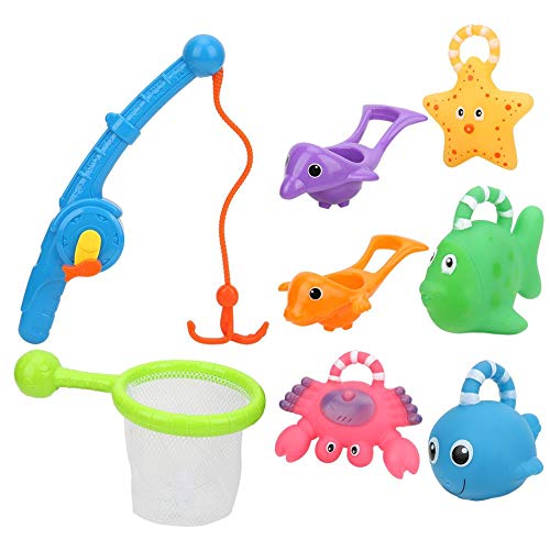 Juguete de baño para bebés, 8 piezas Juguete de baño para ducha infantil de pesca Juguete acuático Diversión Hora del baño Regalo educativo para niños pequeños(Kid Toy)