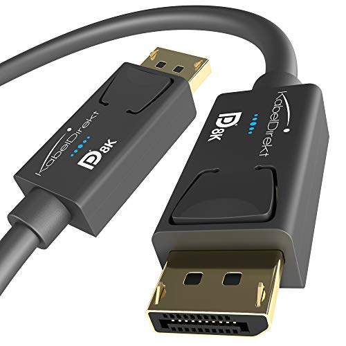 KabelDirekt – Cable DisplayPort de 8K versión 1.4 – 2m – (con certificación VESA, Compatible con 8K 60Hz, 4K 120Hz, HBR3, DSC, HDR10, DP8K) – Gaming Edition