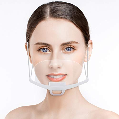 KALAOK Visera Protectora Boca Visera pantalla facial Cubierta Visera Transparentes Pantalla Protectora de Plástico Catering Face Shield para Boca y Nariz - Transparente