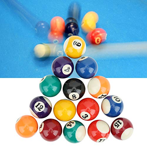 Keenso - Juego de Bolas de Billar para niños de Resina de 16 Piezas y 38 mm, Juego de Bolas de Billar de Mini Billar ecológico para niños Juego de Bolas de Billar pequeñas de Resina