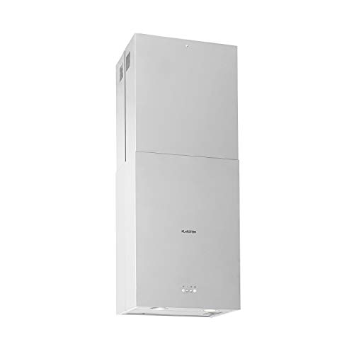 Klarstein Structura - Campana extractora en isla, Clase A, Extracción, Ventilación, 3 potencias, Caudal 641 m³/h, 41 x 35,5 cm, LED, Apto para filtro de carbón activo, Acero inoxidable, Plateado Klarstein Structura - Campana extractora en isla, Clase A, Extracción, Ventilación, 3 potencias, Caudal 641 m³/h, 41 x 35,5 cm, LED, Apto para filtro de carbón activo, Acero inoxidable, Plateado