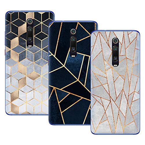 KZIOACSH 3 x Funda para Xiaomi Mi 9T/Mi 9T Pro,Silicona Carcasa Transparente TPU Protección,Ultra Slim Anti Choque Anti Arañazos para Xiaomi Mi 9T/Mi 9T Pro,Plaid Set