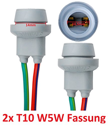 L & P B578 2 x T10 W5 W goma Capacidad goma Casquillo portalámparas Socket de cristal para W2,1 x 9,5d. Bombillas incandescentes Bombillas Lámpara L & P B578 2 x T10 W5 W goma Capacidad goma Casquillo portalámparas Socket de cristal para W2,1 x 9,5d. Bombillas incandescentes Bombillas Lámpara