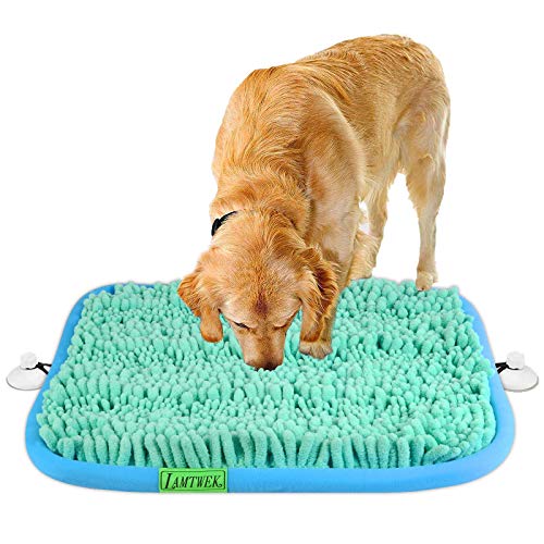 LAMTWEK Alfombra para perros de 17 x 21 pulgadas, juguete inteligente, lavable, huele y antideslizante, juguete para perros (con 2 ventosas)