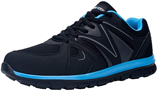LARNMERN Zapatos de Mujer Seguridad de Acero Ligeras Calzado de Trabajo para Comodas Zapatos de Industria y Construcción(Azul Negro,39)