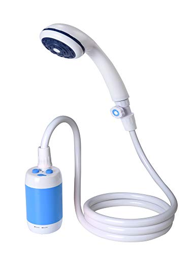 Laserbeak Camping Ducha portátil Ducha al Aire Libre Ducha de Mano Ducha eléctrica, Flujo de Agua Ajuste de Puestos, 4800 mAh batería Recargable, para válvula de Control de Flujo （Azul）