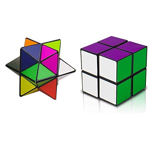 Lecez Infinity Estrella Cubo 2 en 1 Combo Dedo Fidget Juguete Cubo mágico Transformación geométrica Puzzle Estrés Ansiedad Alivio de Juguete