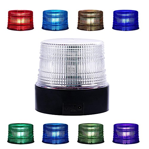 LED Beacon Strobe Light, Appow 8 Colores Ajustable Emergencia Luz Estroboscópica Giratoria con Control Remoto, Base Magnética Encendedor de Cigarrillos Vehículos (inalámbrico Multicolor)