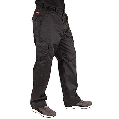 Lee Cooper Workwear 205 Cargo - Pantalones para hombre, color negro, talla 35