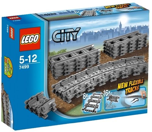 LEGO City - Vías Flexibles, Juguete de Contrucción de Vías de Tren para Complementar (7499)