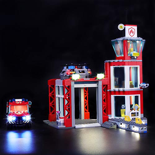 LIGHTAILING Conjunto de Luces (City Fire Parque de Bomberos) Modelo de Construcción de Bloques - Kit de luz LED Compatible con Lego 60215 (NO Incluido en el Modelo)