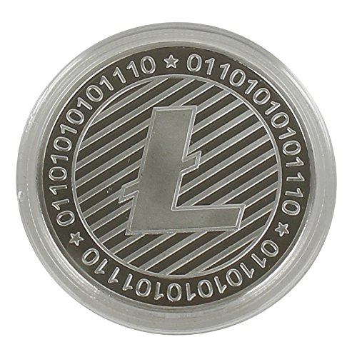 Litecoin moneda de metal, moneda recubierta con plata verdadera, con caja protectora