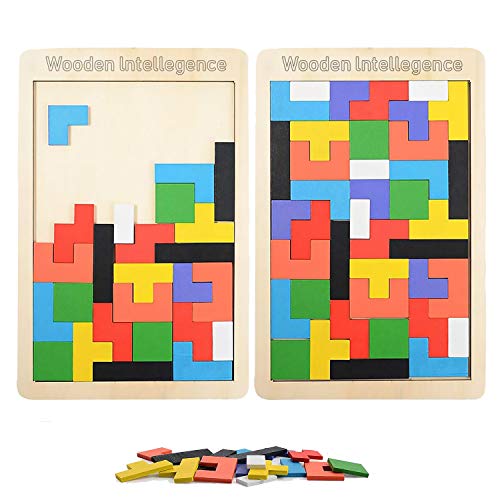 LOVEXIU Tangram Jigsaw Brain Teaser Toy(40 Piezas), 2 pcs Puzzle Tetris de Madera, Juguetes de geometría, Rompecabezas de Madera, Construcción Inteligencia Regalo Educativo para Niños LOVEXIU Tangram Jigsaw Brain Teaser Toy(40 Piezas), 2 pcs Puzzle Tetris de Madera, Juguetes de geometría, Rompecabezas de Madera, Construcción Inteligencia Regalo Educativo para Niños