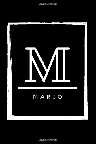 M - Mario: Monogram initial M for Mario notebook | Birthday Journal Gift | Lined Notebook /Pretty Personalized Name Letter Journal Gift for Mario | 6x9 Inches , 100 Pages , Soft Cover, Matte Finish
