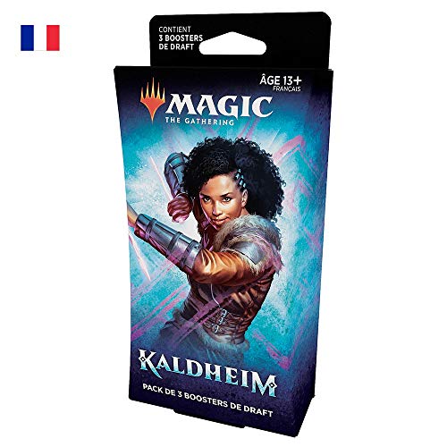 Magic The Gathering Kaldheim - Pack de 3 boosters de Draft, 45 Cartas Magic-versión Francesa
